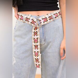 NWT POL Butterfly Embroidered Belt.